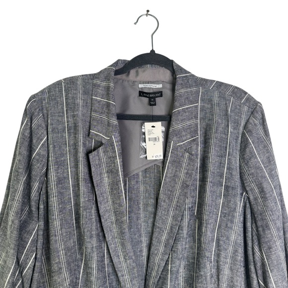 Lane Bryant NWT The Bryant Blazer Pinstripe Gray Plus Size 24 Career Business - Picture 4 of 16
